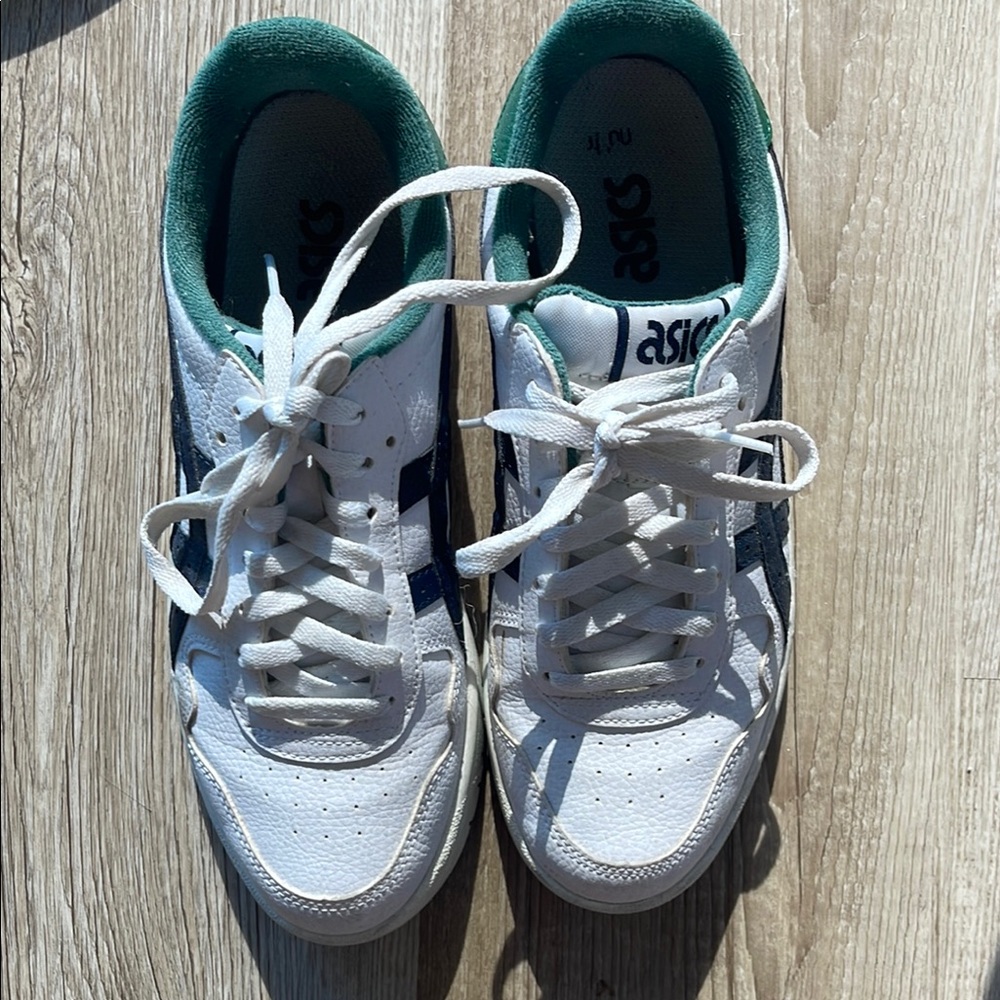 ASICS White and Blue Sneakers